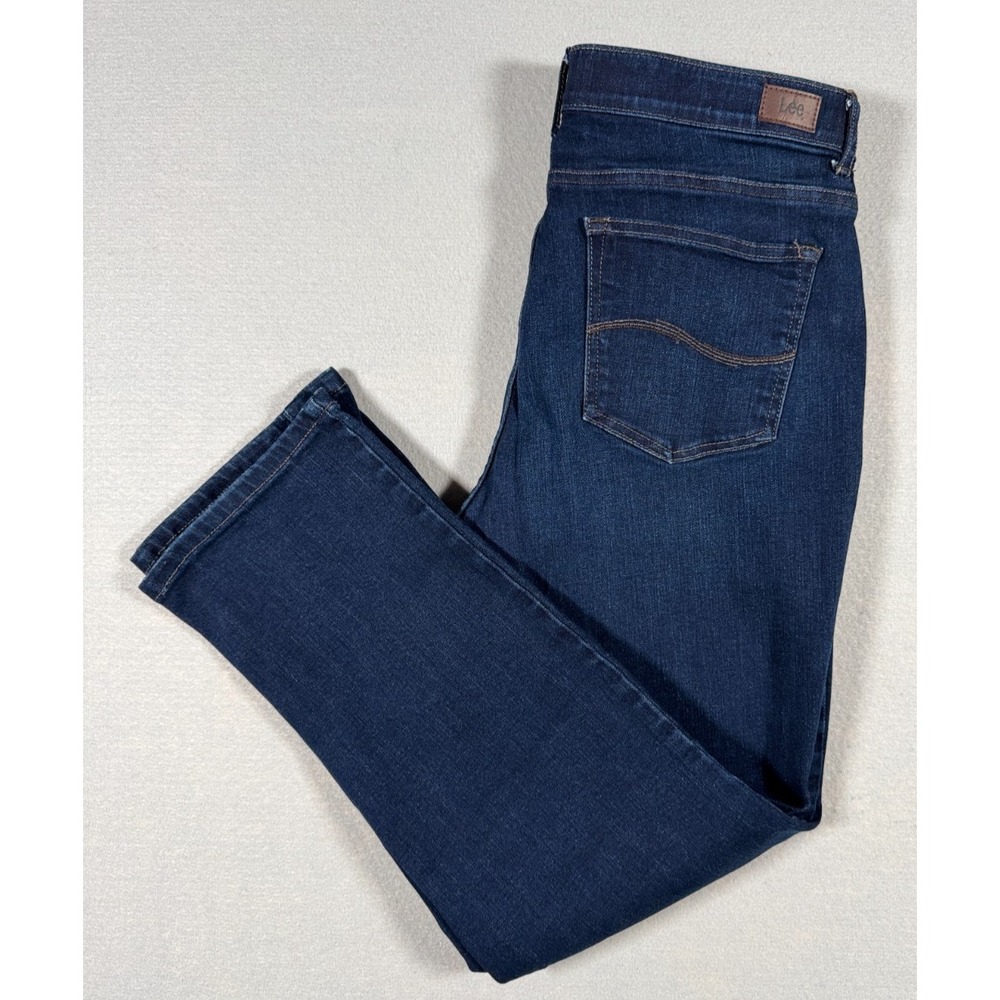 Lee Modern Series Total Freedom Straight Leg Women's Jeans Size 14 Petite - Dark